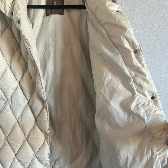 Vintage Moncler Long Down Coat • Diamond Quilted • Beige Puffer • Authentic - Picture 9 of 10